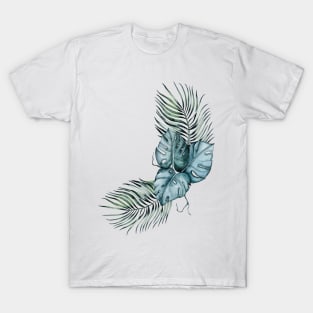 Vintage Havana Monstera Palm Leaf Pattern T-Shirt